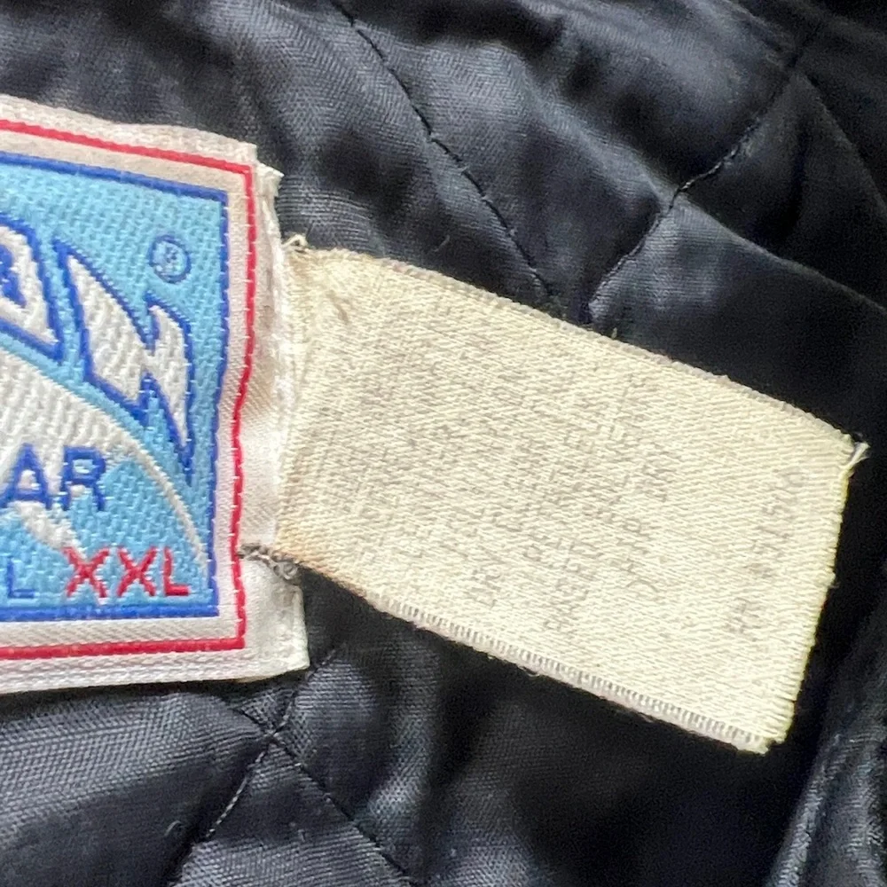 90s Union Pacific Railroad Letterman Varsity Jacket XXL Vintage Leather - Picture 5 of 7